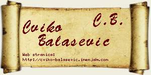 Cviko Balašević vizit kartica